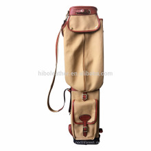 Tourbon Sonntag Stil Vintage Leinwand und Leder benutzerdefinierte Golftasche